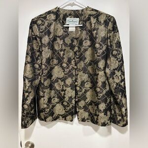 Patchington Vintage Women’s Black/Gold Jacket-Gold Buttons-Fully Lined -Sz 12